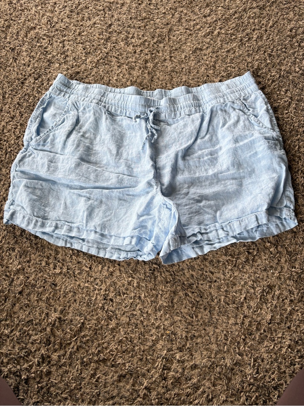Tommy Bahama Light Blue Linen Drawstring Shorts